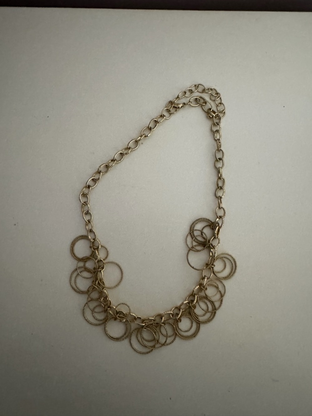 Vintage Gold Multi-Ring Chain Necklace